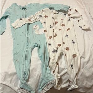Carter's Blue and White Footed Pajamas Set